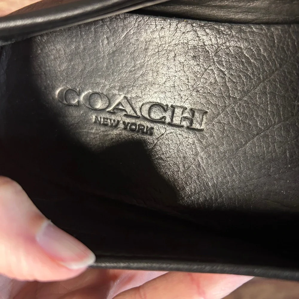 Coach Jarad Mens Black Leather Signature Driving Penny Loafers Shoes 13D B0065